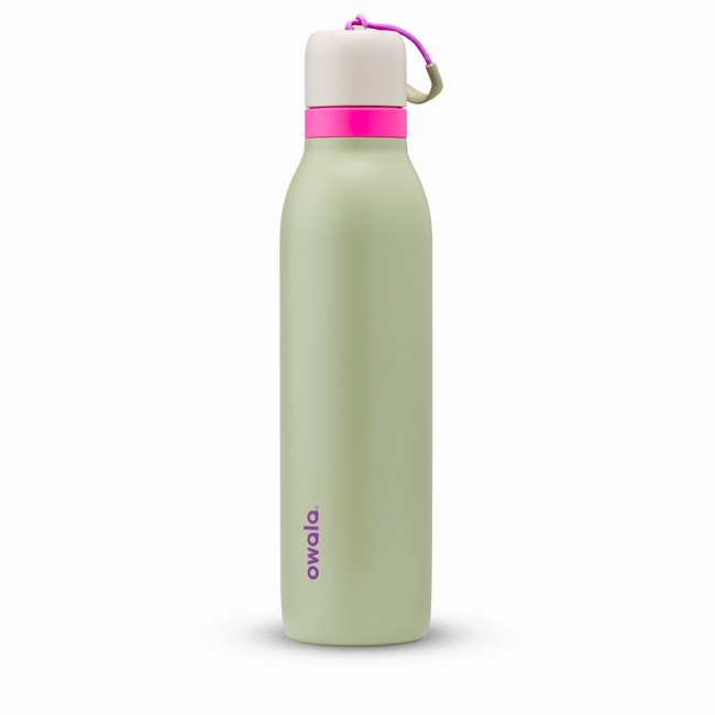 garrafas de água owala freesip twist de 710ml 24oz na cor verde.