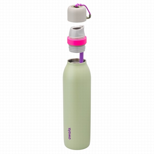 garrafas de água owala freesip twist de 710ml 24oz na cor verde.