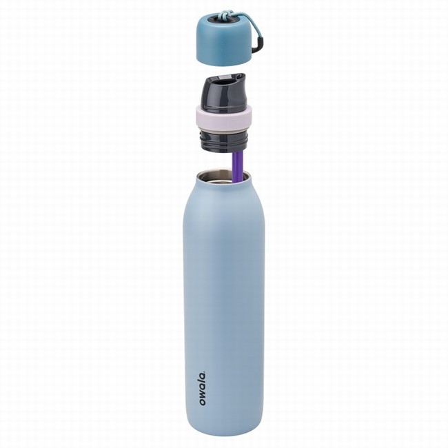 garrafas de água owala freesip twist de 710ml 24oz na cor azul.
