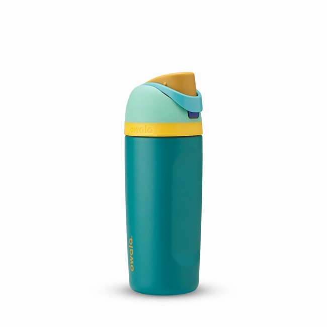 garrafas de água owala freesip de 473ml 16oz para crianças cor verde.