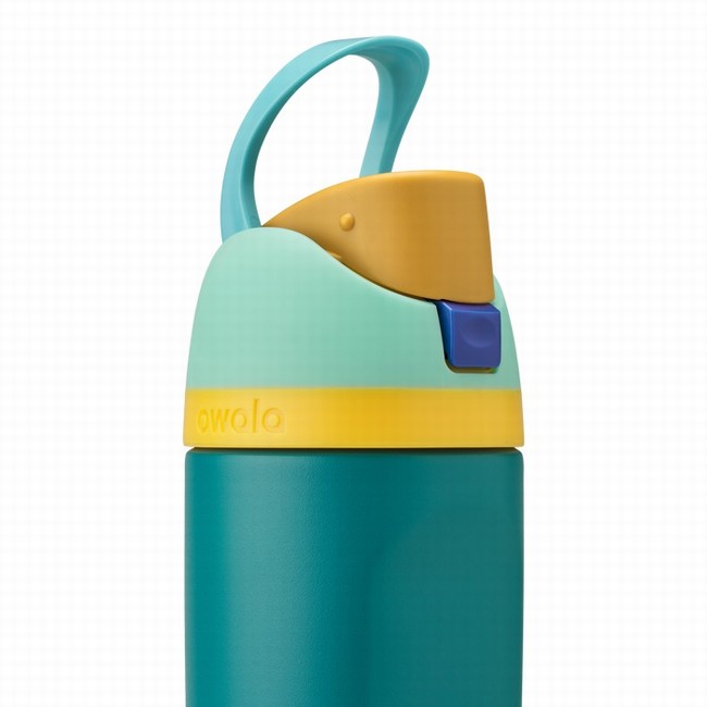 garrafas de água owala freesip de 473ml 16oz para crianças cor verde.