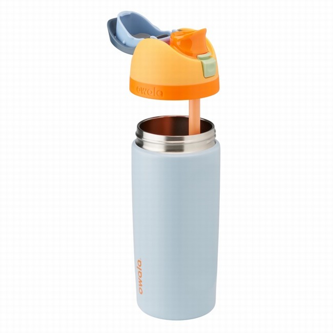 garrafas de água owala freesip de 473ml 16oz para crianças cinza