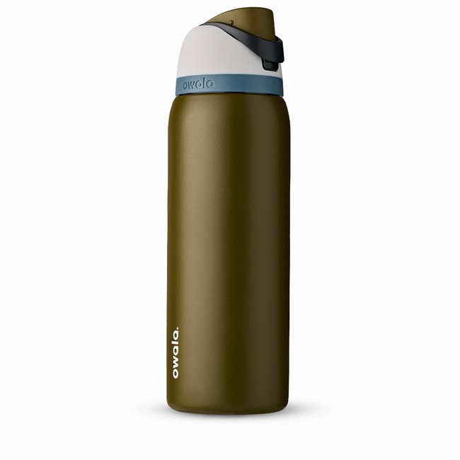 garrafas de água owala freesip de 118 l 40 oz na cor verde.