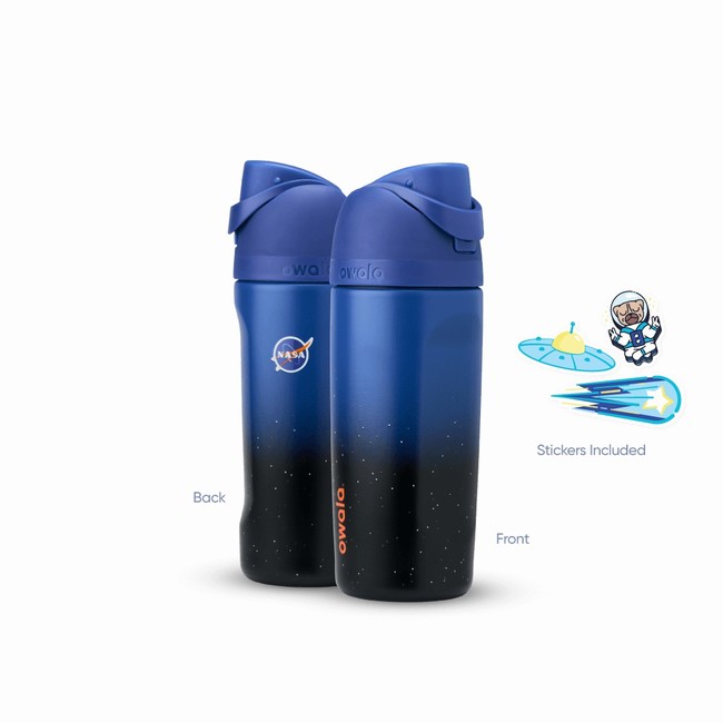 garrafas de água owala freesip de 473ml 16oz para crianças azulpreta.