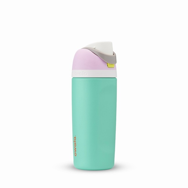 garrafas de água owala freesip de 473ml 16oz para crianças cor verde.