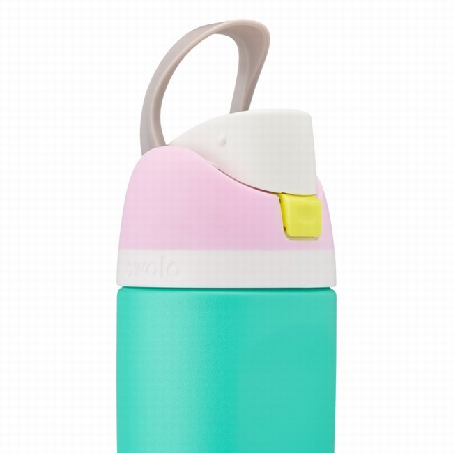 garrafas de água owala freesip de 473ml 16oz para crianças cor verde.