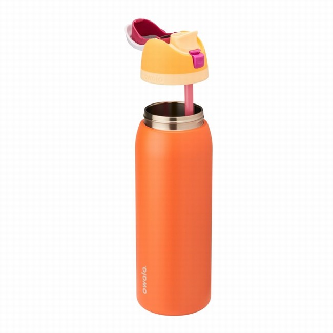 garrafas de água owala freesip de 118 l 40 oz na cor laranja.