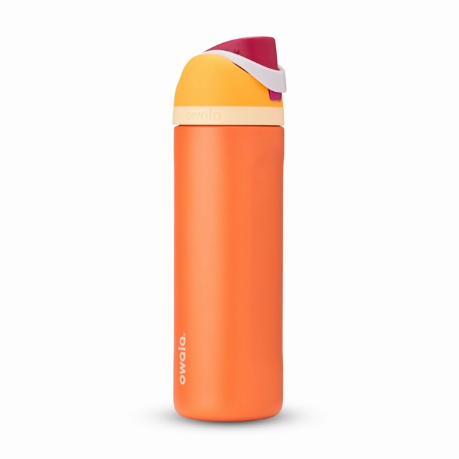 garrafas de água owala freesip de 710ml 24oz na cor laranja.