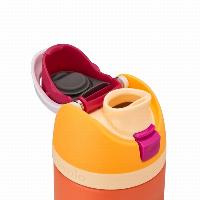garrafas de água owala freesip de 710ml 24oz na cor laranja.