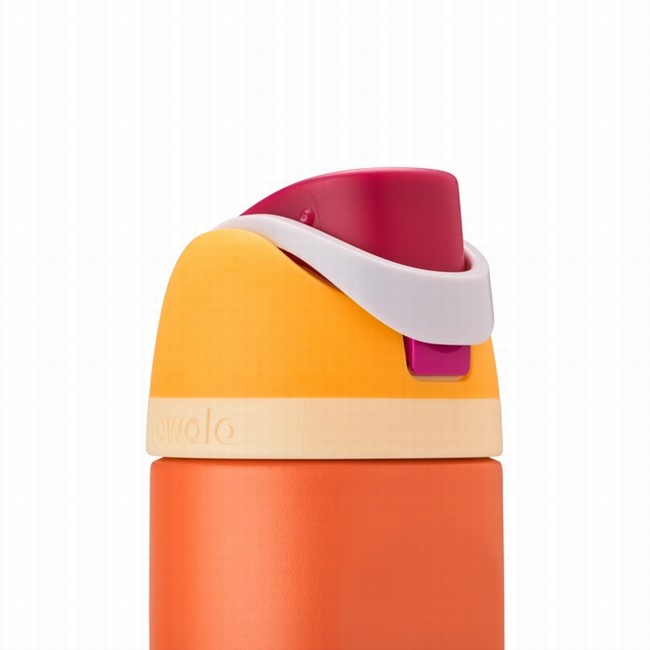 garrafas de água owala freesip de 710ml 24oz na cor laranja.