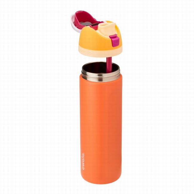 garrafas de água owala freesip de 710ml 24oz na cor laranja.