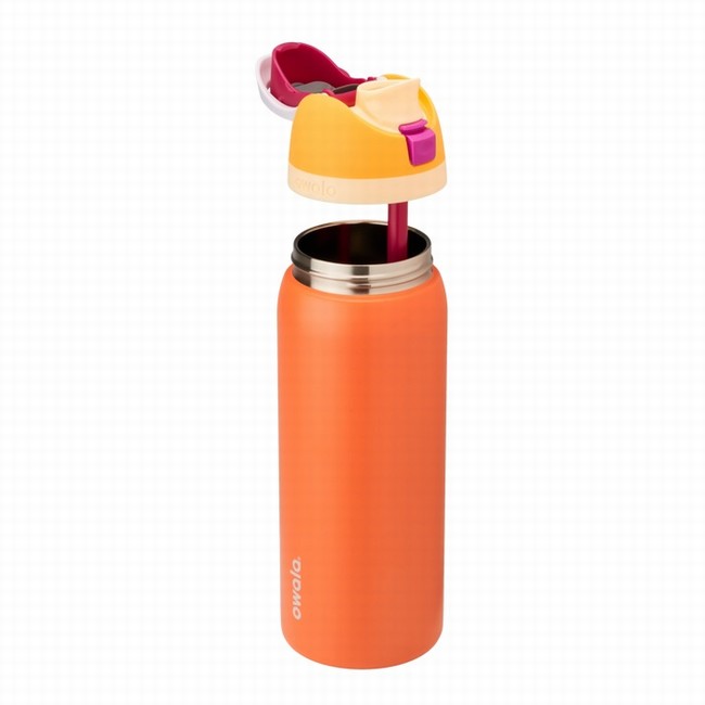 garrafas de água owala freesip de 946 ml 32 oz na cor laranja.