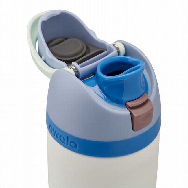 garrafas de água owala freesip de 473ml 16oz para crianças brancas.