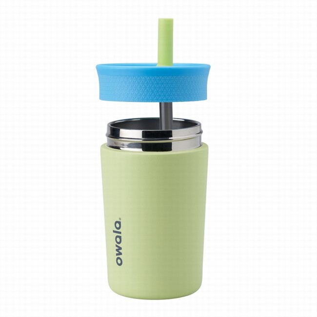 garrafa térmica infantil owala de 350ml 12oz na cor verde
