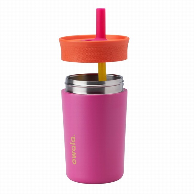 garrafa térmica infantil owala de 350ml rosa