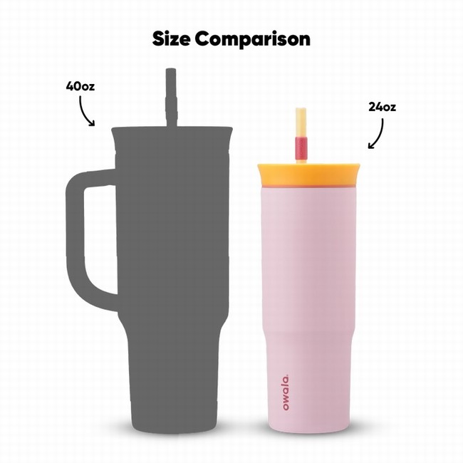 garrafa térmica owala de 710ml 24oz rosa