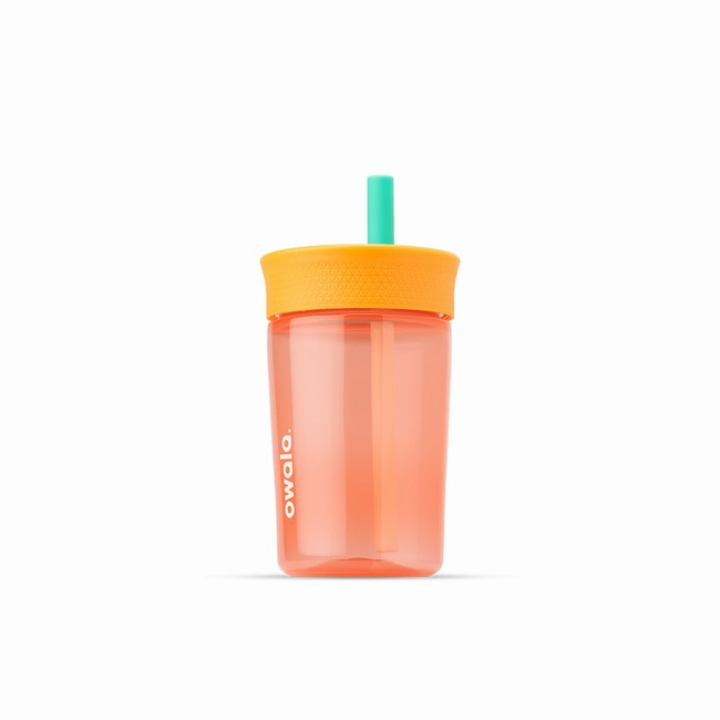 garrafa térmica infantil owala de 443ml 15oz na cor laranja
