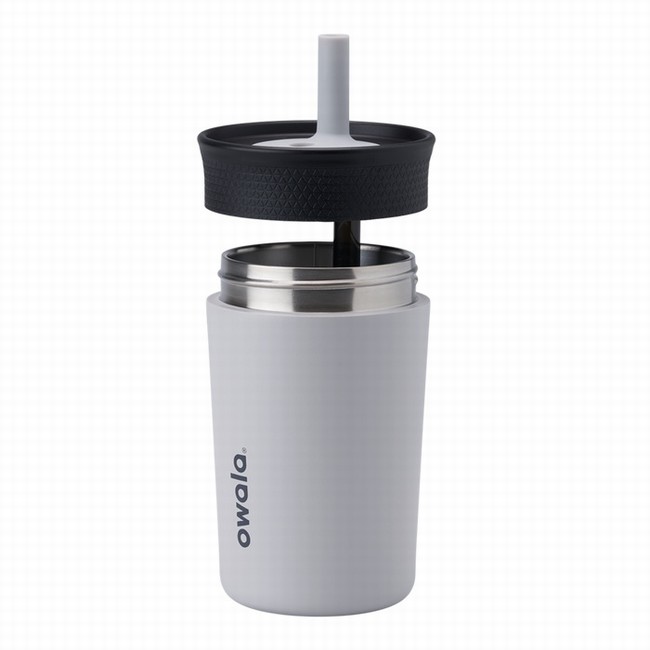 garrafa térmica infantil owala de 350ml 12oz cinza