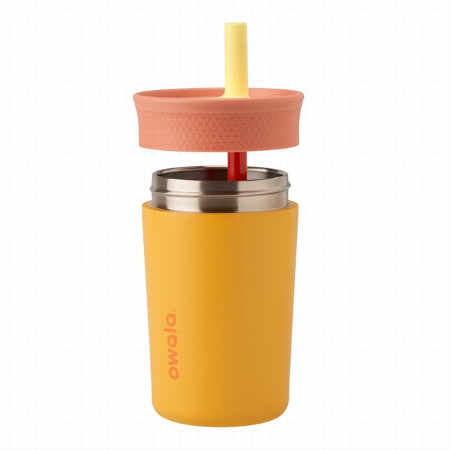 garrafa térmica infantil owala de 350ml na cor laranja